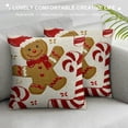 thumbnail image 3 of Qinduosi Set of Throw Pillow Covers Red and White Square Linen Home Decorative Cushion Covers Pillowcases for Outdoor Bed Sofa Bar Wedding Couch Family inches, 3 of 5