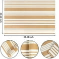 thumbnail image 3 of Bailu Khaki and White Striped Outdoor Rug, 2' x 2.91', Durable Material Versatile Use, 3 of 7