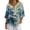 Green Tree Mountain, variant on Jiueut Swallow Clouds Cherry Blossom Print Shirt for Women 3/4 Length Sleeve V Neck Button Tunic Blouse Linen-Style Casual Womens Tops