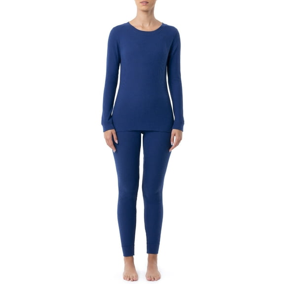 Fruit of the Loom Women's and Women's Plus Eversoft Waffle Top and Bottom Thermal Set