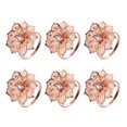 thumbnail image 1 of 6Pieces Delicate Napkin Rings Feature Hollow Flower Designs Perfect for Weddings Parties and Holiday Gatherings, 1 of 4