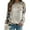8-Khaki, variant on Floral Print Women Sweatshirts Color Block Long Sleeve Crew Neck Casual Pullover Tops