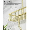 thumbnail image 3 of Shower Caddy Hanging - Never Rust Shower Organizer - Aluminum over The shower head caddy with 10 Hooks for Razor/Sponge - Shower Rack with Soap Basket - Silver, 3 of 16