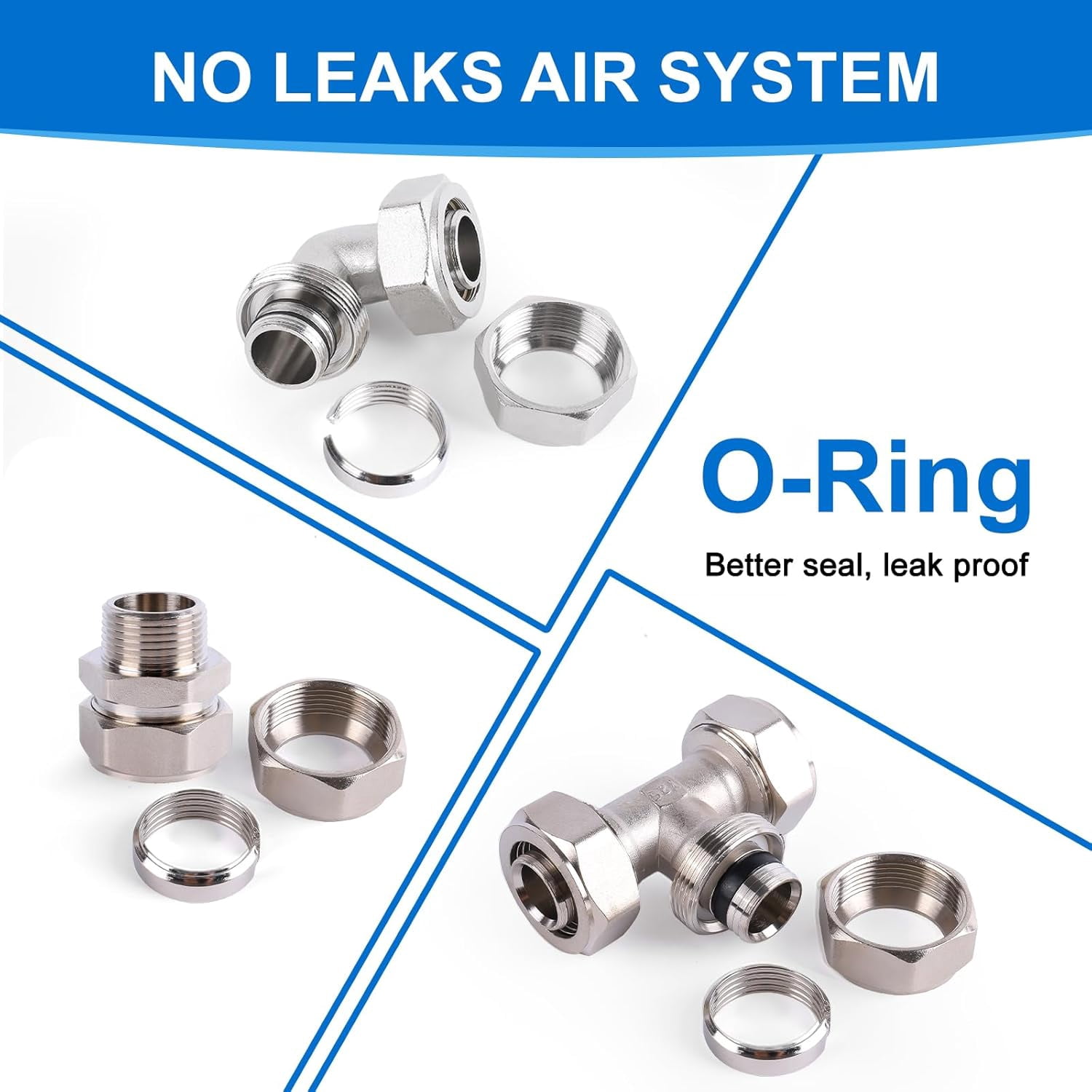 Shop Air Line Kit 3/4"×100'&200'&300' Compressed Air Line Kit, HDPE-Aluminum Piping Rapid Air System Garage Air Compressor Accessories Leak-Proof & Easy to Install