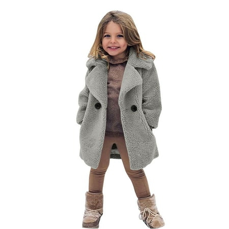 

Winter Savings Clearance! SuoKom Cute Toddler Kids Girls Fleece Jacket Coat Fall Winter Warm Coat Outerwear Jacket Baby Sweater Girls Outerwear Jackets & Coats Gray