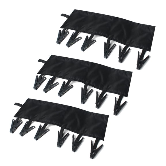 Portable Hanger Clips Travel Clothesline Travel Hangers Towel Drying Rack Clothing Hanger Folding Portable Sock Dock Swimsuit Drying Rack Hanger with 6 Clips Pack of 3 (Black)