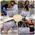 thumbnail image 3 of Garronmavis Large Quilted Duffle Bag for Women, Star Moon Pattern Weekender Bag Overnight Travel Carry On Tote, Gym Dance Bag with Zipper Pockets, 3 of 4