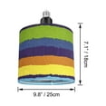 thumbnail image 2 of FSLiving Rainbow Striped Linen Fabric Lamp, 9.8"/25cm Diameter, Vibrant Colorful Design for E26 Bulbs, Playful Decor for Kids Room, Bedroom, Living Room, 2 of 6