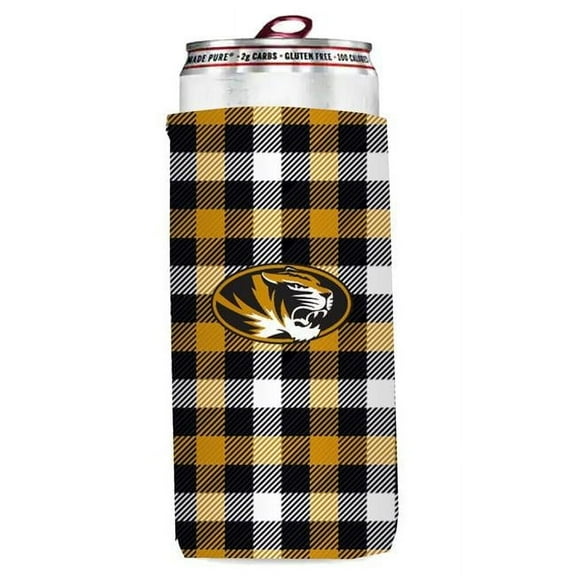 Logo Chair 178-782 NCAA Missouri Plaid Insulated Slim Can Sleeve