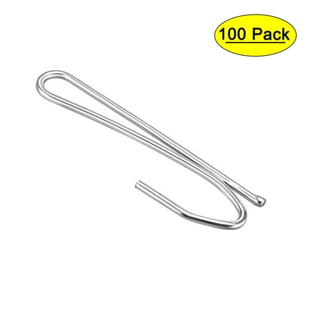 

Curtain Hooks Metal Single Prongs Pinch Pleat Drapery Hook for Drapes Tapes Silver Tone 100 Pcs