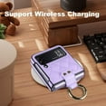 thumbnail image 6 of Case for Samsung Galaxy Z Flip 3 with Ring, Luxury Soft Rhomboid for Women Men PU Leather + Hard PC Shell Ultra Thin Slim Durable Shockproof Protective Cover for Galaxy Z Flip 3 5G Purple, 6 of 14