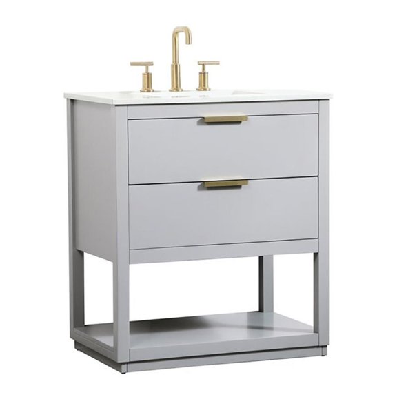 30 inch single bathroom vanity in grey