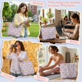 thumbnail image 6 of XYZCANDO Pink Goose Bow Print Padded Shoulder Tote Bag, Large Capacity Quilted Handbag for Work Shopping Travel, Lightweight Durable Daily Carryall with Wide Handles, 6 of 7