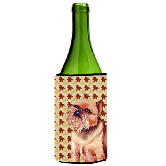 Brussels Griffon Fall Leaves Portrait Wine Bottle Hugger