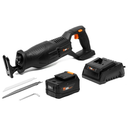 UPC: 0044459206309 | WEN 20V Max Brushless Cordless Reciprocating Saw with 4.0Ah Lithium-Ion Battery and Charger