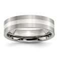 thumbnail image 1 of 6 mm Titanium Sterling Silver Inlay Flat Brushed Band, Size 12, 1 of 1