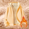 thumbnail image 4 of Womens Sherpa Lined Hoodie Thick Fleece Zip Up Winter Warm Comfy Oversized Hooded Sweatshirt Jacket with Pockets, 4 of 6