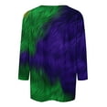 thumbnail image 4 of YUGYXL Women's Casual 3/4 Sleeve Clothes Mardi Gras Colorful Graphic Tshirts Lounge Crew Neck Lightweight Cozy Blouse Summer Tunic Fit Tees Theme Party Tops Sales, 4 of 5
