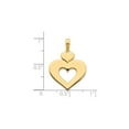 thumbnail image 3 of 14K Yellow Gold Double Heart Pendant for Women, Cutout Center Romantic Necklace Charm, Symbol of Love and Affection, Elegant Fine Jewelry for Anniversary or Everyday Wear, 3 of 6