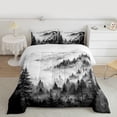 thumbnail image 2 of Manfei Farmhouse Nature Scenery Full Size Comforter Sets, Grey Rustic Watercolor Bedding Comforter Set, Teen Kid Adult Reversible Bedding Sets, Ultra Soft Home Decor, 3 Pieces, 2 of 8
