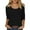czb# Black64, variant on CUZIBR Women'S Sublimation Casual Shirts 3/4 Sleeve Solid Color Tee Tops Classic Round Neck Loose Fit Oversized Cozy Breathable Pullover Blouse,Black,L