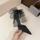thumbnail image 5 of Tacones con lazo grande para mujer 2024 nuevos tacones de aguja asimétricos negros con punta estrecha boca poco profunda para mujer con zapatos de vestir 39, 5 of 5