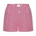 thumbnail image 5 of JIKNTTR Trendy Casual Shorts For Women Shorts Cute Soft Plaid Print Button Front Pajama Bottoms Shorts Sleepwear Casual Lightweight with Pockets, 5 of 6