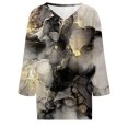 thumbnail image 2 of Gibobby Camiseta Powerblend con Cuello en V Top manga corta con cuello en V y manga con estampado tinte anudado para mujer(Negro,G), 2 of 5