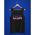 thumbnail image 3 of Fourth of July Men's Tank Top - American Flag Print Singlet - USA Pride - Patriotic Apparel for 4th of July Celebrations - Barbecues - Men's American Flag Tank - USA Themed Outfit - X-Large White, 3 of 6