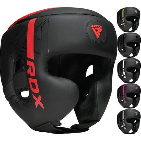 RDX Headgear for Boxing, Training, Adjustable Padded KARA Head Gear for Cheeks, Forehead and Ear Protection, Red, Medium