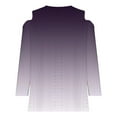 thumbnail image 5 of hxobax Women's Gradient Tshirts Notch V Neck Tunic Tops Sexy Cold Shoulder Long Sleeve Eyelet Blouse, 5 of 6
