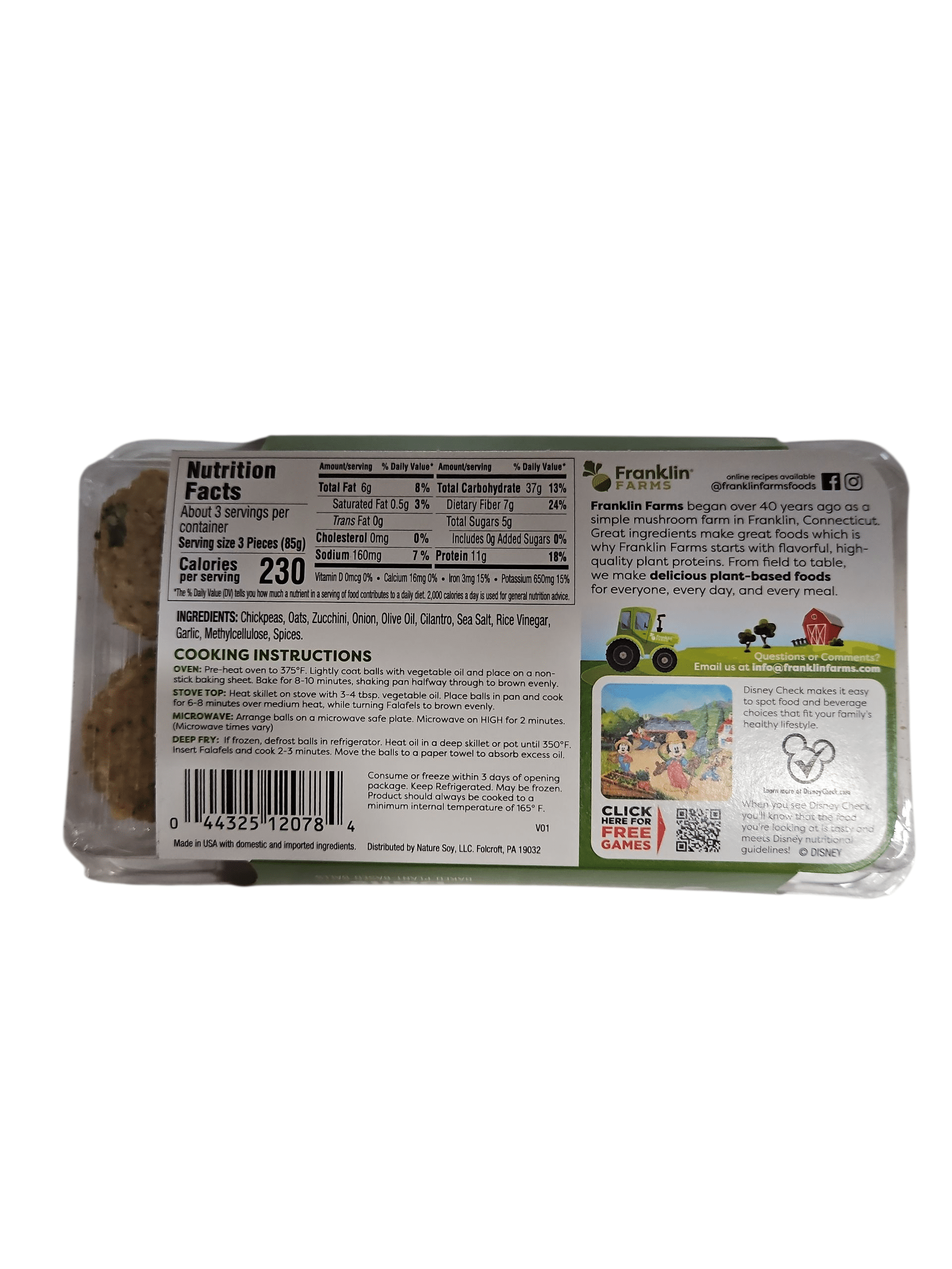 Franklin Farms Vegan Seitan Falafel Balls, 9oz Packet