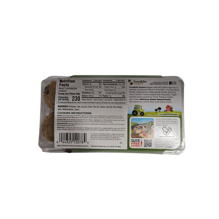 Franklin Farms Vegan Seitan Falafel Balls, 9oz Packet