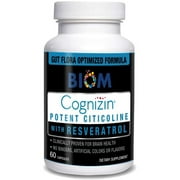 Cognizin Citicoline + Resveratrol. Clinically-Proven Combination to Support Brain Functions & Boosts Brain Energy- Focus, Attention & Cognition. Free of Gluten, Soy, Dairy, GMO. 100% Vegan (60 caps)