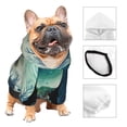 thumbnail image 3 of Fotbe Watercolor Turtle5 Print Small Dog Sweater Hoodies Pet Grey Hooded Soft Fleece Sweatshirts with Pocket Fall Winter Puppy Cat Sweaters Warm Clothes-X-Small, 3 of 7