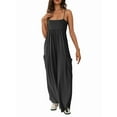 thumbnail image 2 of Jumpsuits for Women Spaghetti Strap Wide Leg Overalls Summer Rompers with Pockets Dark Gray M, 2 of 8