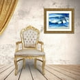 thumbnail image 3 of Grayscale 24x19 Gold Ornate Wood Framed with Double Matting Museum Art Print Titled - Blue Knots II, 3 of 4