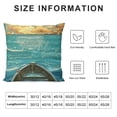 thumbnail image 5 of Qinduosi Ocean Throw Pillow Cushion Cover, with Trave Print Image Art, Decorative Square Accent Pillow Case, ", Turquoise Blue White, 5 of 5