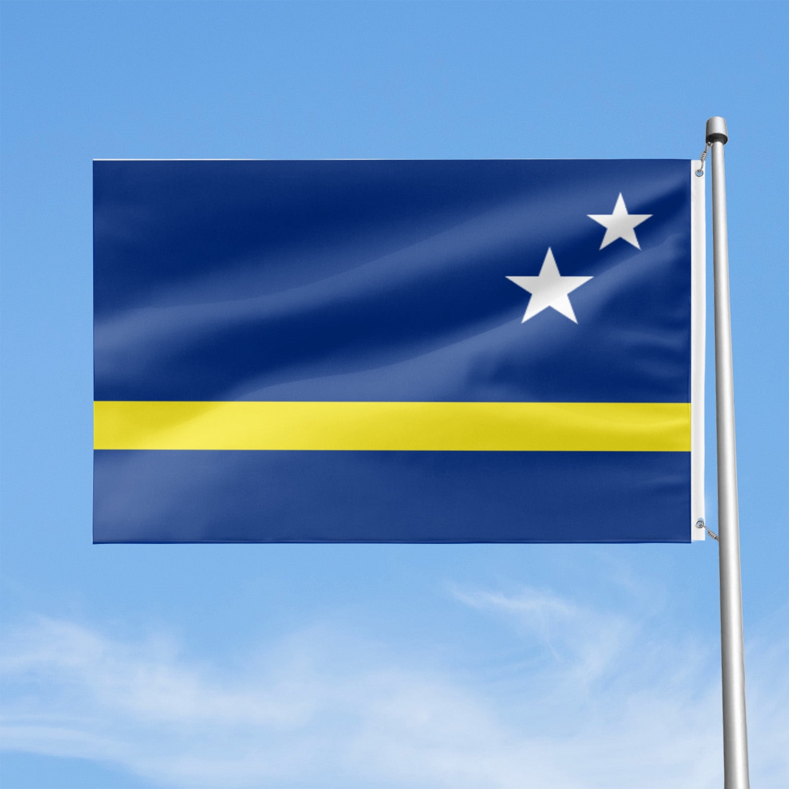 Livetty Double Sided 3 layers Flags 4x6 Ft Curacao Flags Banner for Yard Decoration Garden Display For World Soccer Play