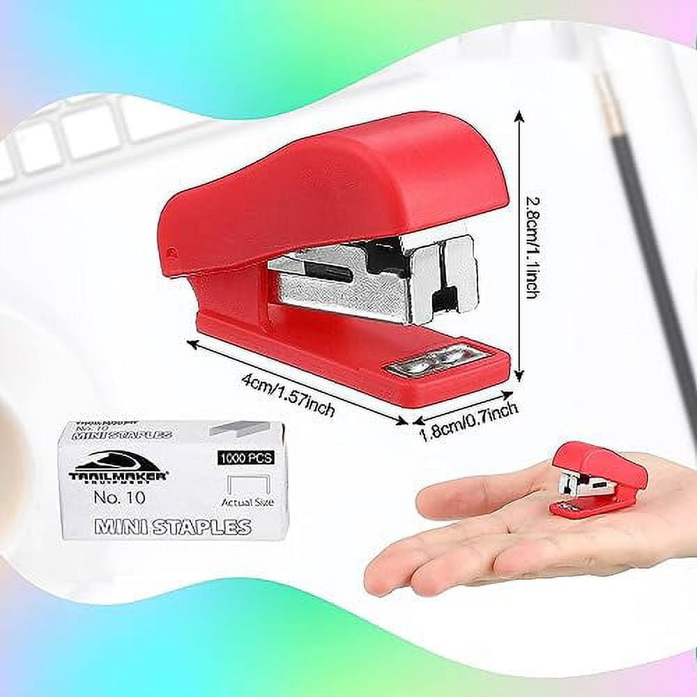 100 Pack of Bulk Wholesale Mini Staplers in Multiple Colors Offices - 100 Count Mini Staplers in Assortment of Red, Blue, Green, Yellow