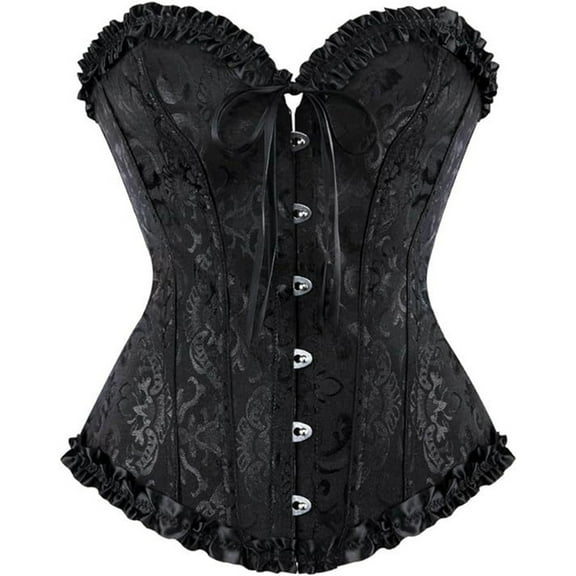 Women Lace Off Shoulder Corset Bustier Boned Overbust Corset Bodyshaper Lingerie Top