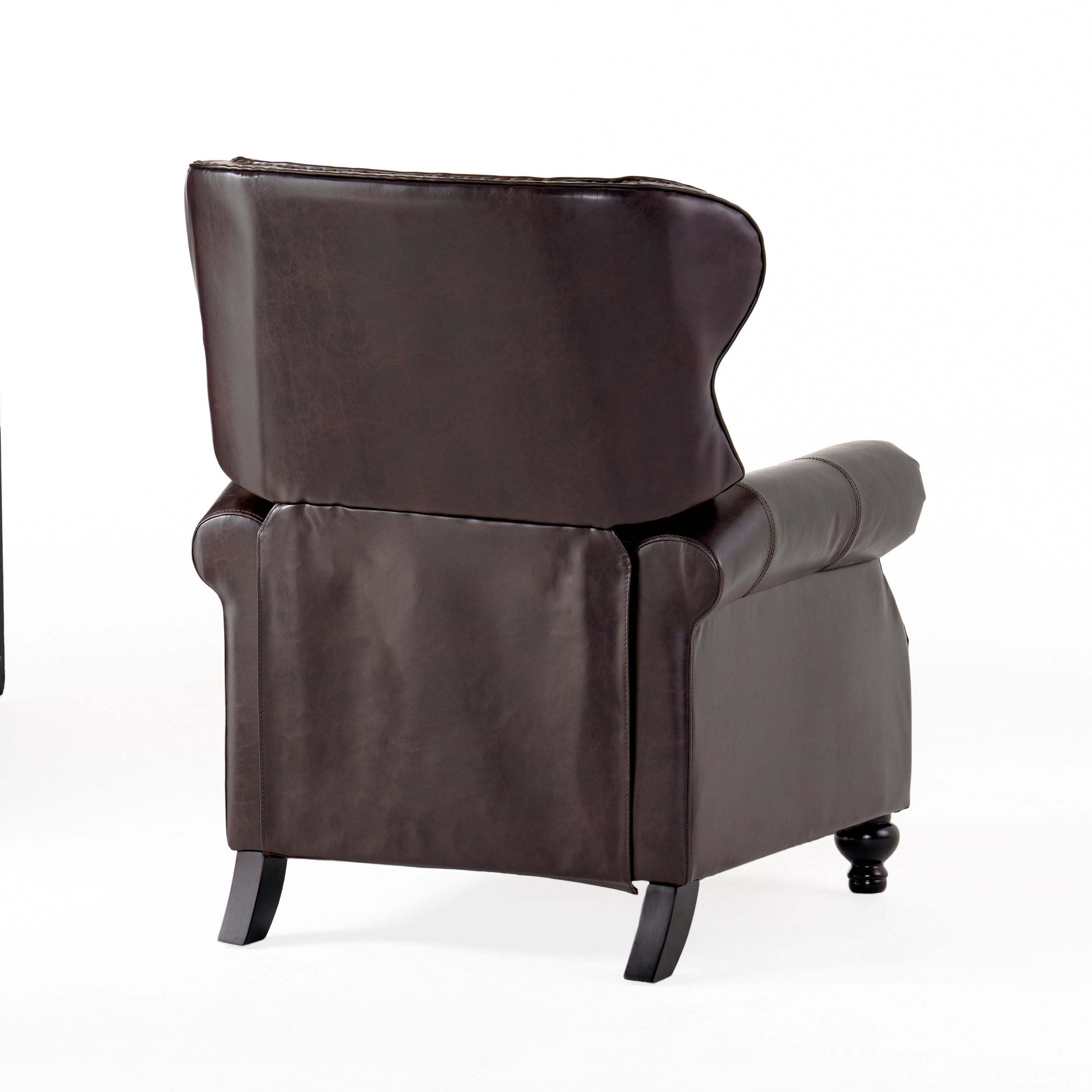 Euroco Copper Accented Push Back Recliner Chair with Rolled Arms, Upholstered Manual Recliner with Hump Feet – Elegant Armchair for Living Room, Bedroom, or Office