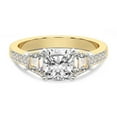 thumbnail image 4 of IGI Certified 4 Carat Cushion Shape Lab Grown Diamond Engagement Ring | 14K Yellow Gold | Daria Trapezoid Three Stone Diamond Ring | FG-VS1-VS2 Quality Friendly Diamonds, 4 of 6