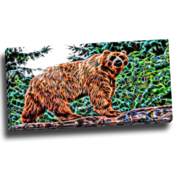 DESIGN ART Brown Bear Animal Canvas Art (Multiple Sizes) 32 in. wide x 16 in. high