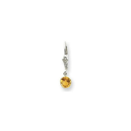 Jewelryweb Sterling Silver Citrine Leverback Earrings