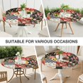 thumbnail image 7 of Pioneer Flower Floral Print Pattern Round Fitted Tablecloth with Elastic Edge,Dining Table Cover Waterproof,Outdoor Round Tablecloth for Camping,Dining,Indoor and Outdoor, 7 of 7