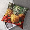 thumbnail image 7 of Throw Pillow Cover Cozy Soft Set of Four Seasons Banana Strawberry Pineapple Cushion Cover Modern Square" Decorative Pillowcase with Hidden Zippered for Living Room Bedroom Sofa, 7 of 7