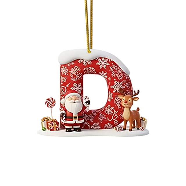 Christmas Tree Decorations Letter Pendants | 26 Alphabet Ornaments for DIY Holiday Crafts | Hanging Decorative Letters for Home Fireplace Window and Door Decor | Set of 26