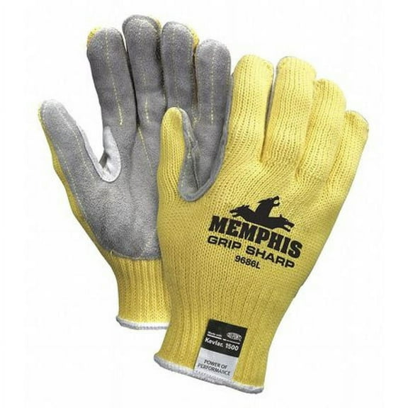 MCR SAFETY 9686L Cut Resistant Gloves, A3 Cut Level, Uncoated, L, 1 PR