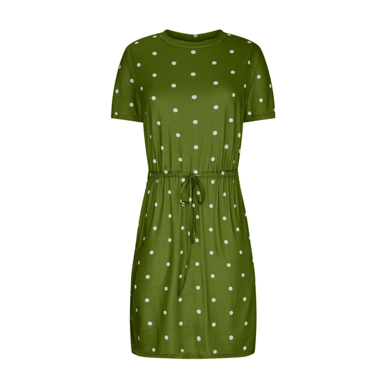 slim fit dress slacks Sage Green Cotton Block Printed Blouson Dress main image 1